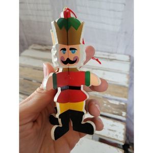 Three-dimensional soldier guard ornament wooden Xmas home tree decor vintage